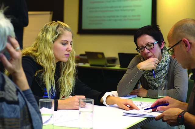 Team working around a table